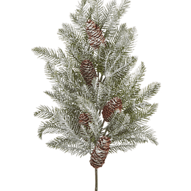 Snowy Pine with Pinecones Spray.