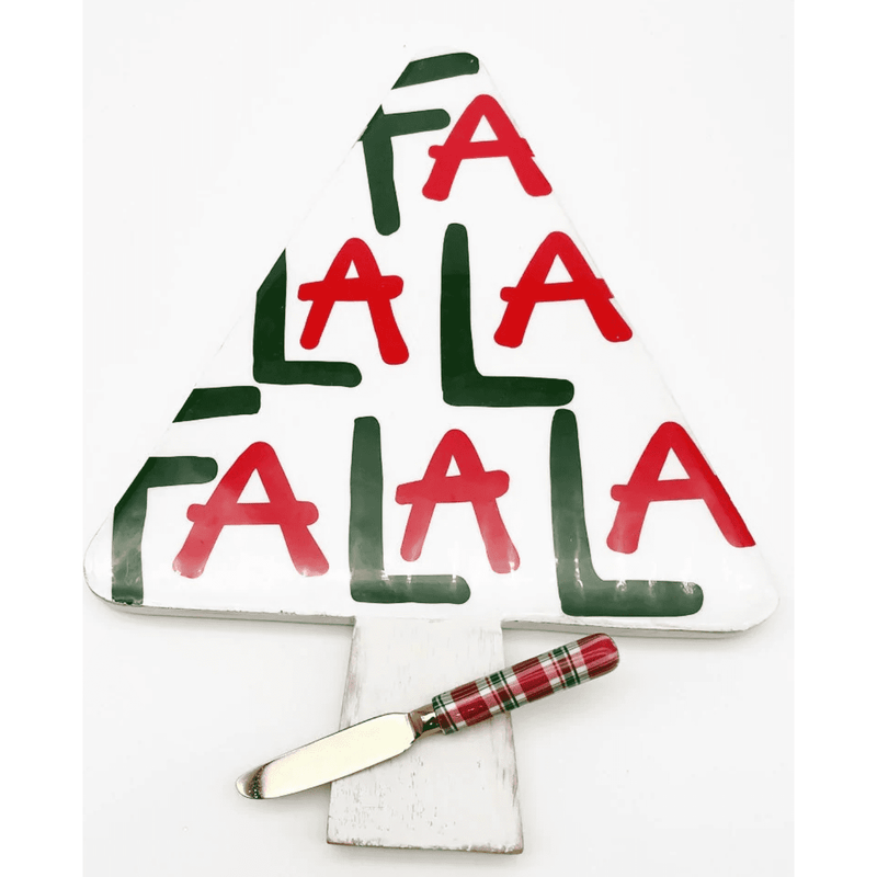 Fa La La Cheese Board with Spreader Set.