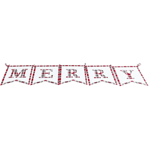 Plaid Merry Metal Banner.