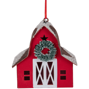 Red Barn Christmas Ornament.