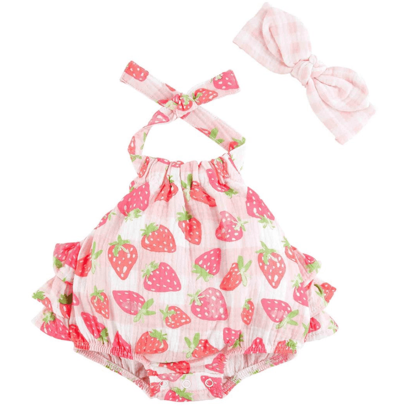 Strawberry Sunsuit & Headband Set.