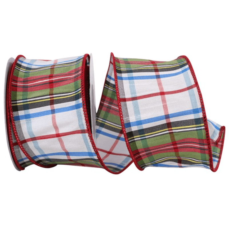 Frosted Steward's Plaid Wired Ribbon.