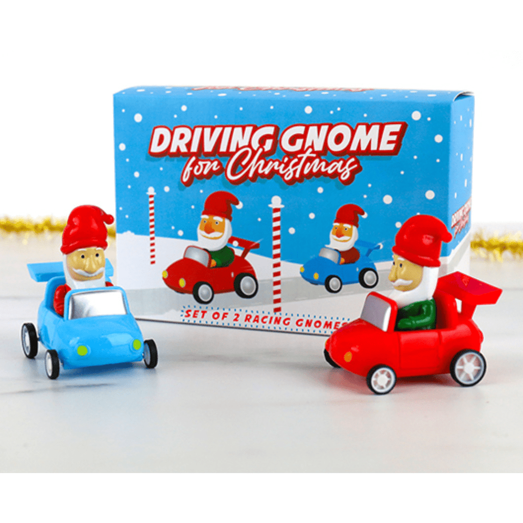 Driving Gnome For Christmas-Set of 2 Racing Gnomes.