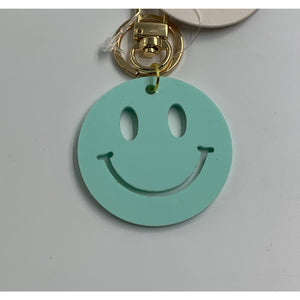 Sky Blue Smiley Face Keychain