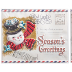 Snowman Postcard Embossed Wall Art