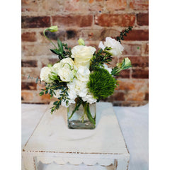 White and Green Floral Arrangement.