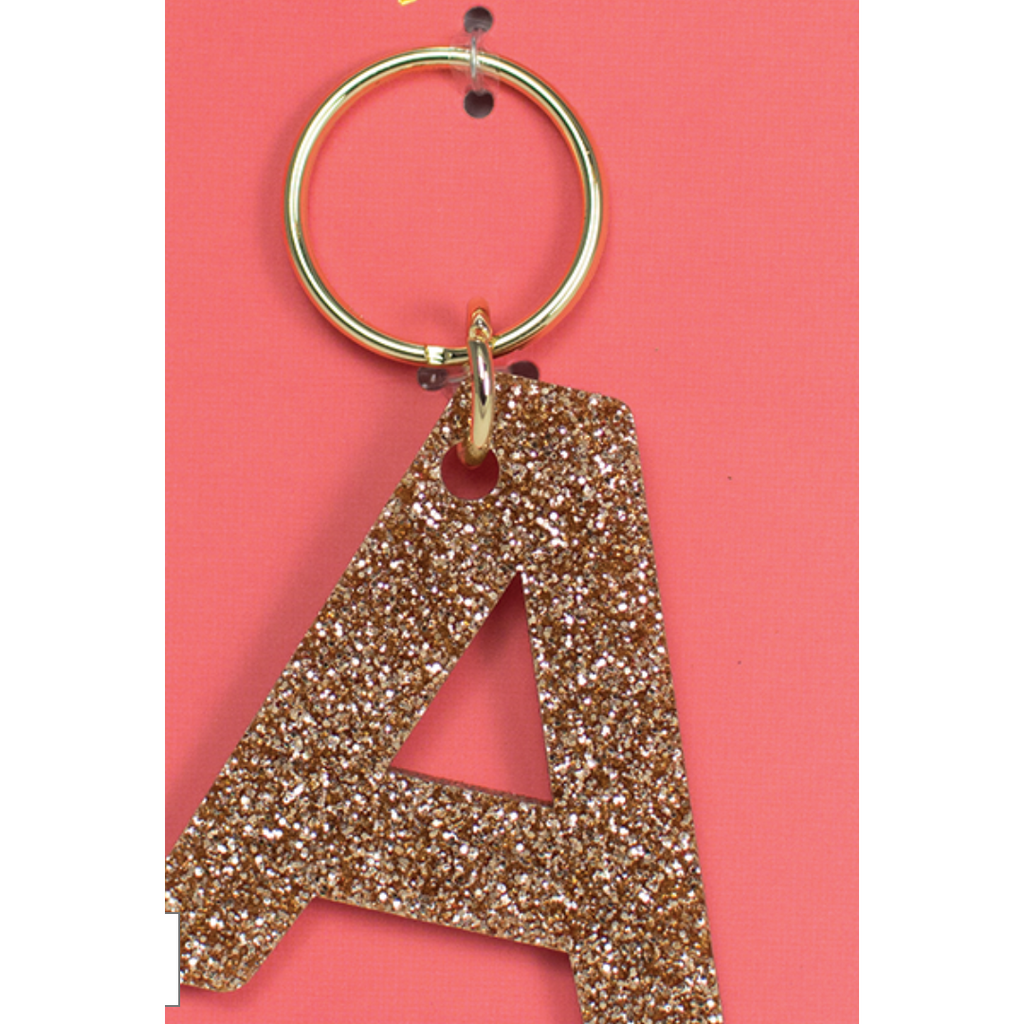 Pink Rose Gold Glitter & Sparkle Monogram Keychain  Monogram keychain,  Wedding keychain, Rose gold glitter
