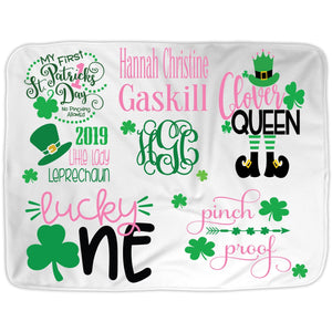 Baby's 1st St. Patrick's Day Baby Blanket for Baby Girl