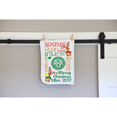 Baby's 1st Christmas Personalized Blanket (Boy version with Circle Monogram)
