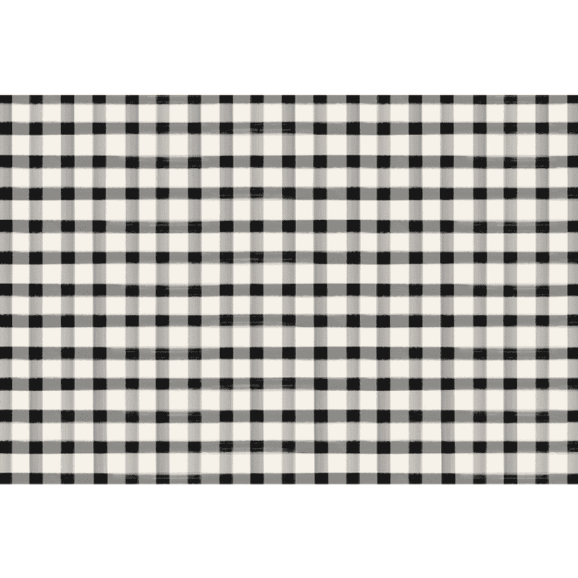 Black Painted Check Placemat.