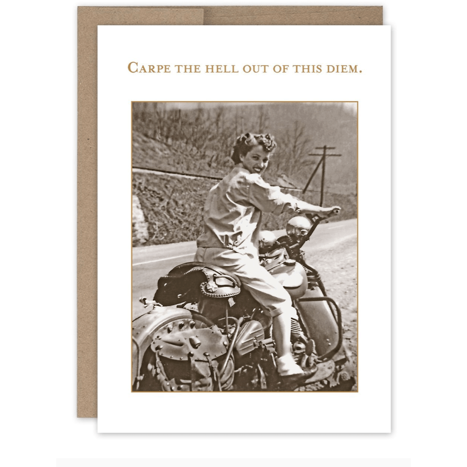 Carpe Diem Birthday Card SM586 - White Farmhouse Flowers