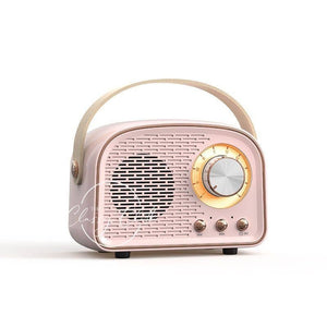 Blush Pink Vintage Bluetooth Radio 