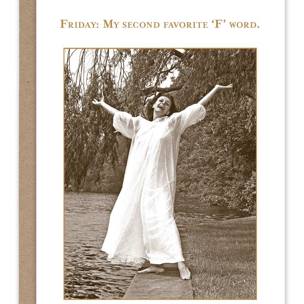 F Word Birthday Card SM665 - White Farmhouse Flowers