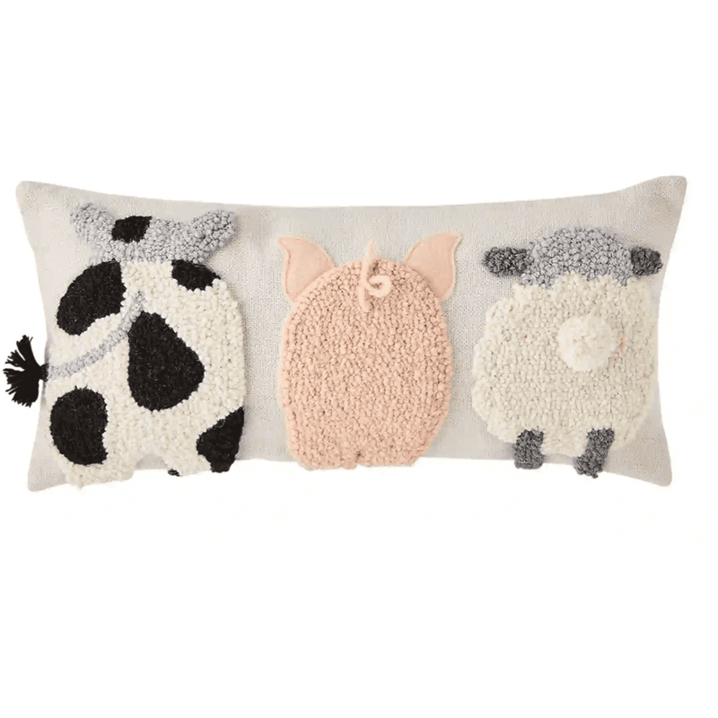 Farm Animal Hooked Pillow.