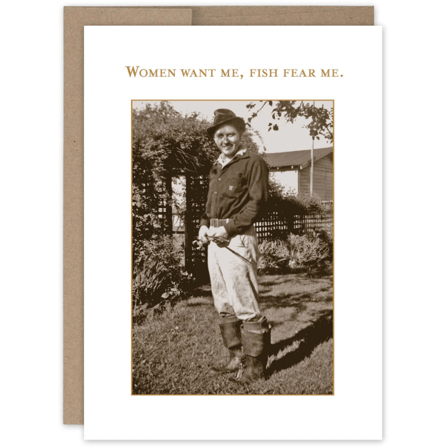 Fish Fear Me Birthday Card SM100 - White Farmhouse Flowers