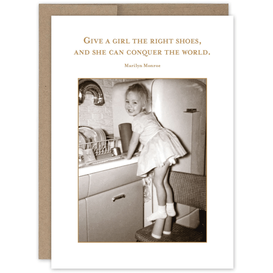 Give a girl the right shoes Birthday Card SM559 - White Farmhouse Flowers