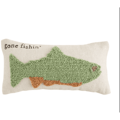gone fishin' Mini Hook Lake Pillow.