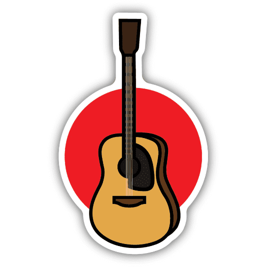 Guitar Sticker - White Farmhouse Flowers
