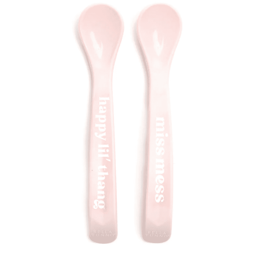Happy Lil Thang/Miss Mess Spoon Set - White Farmhouse Flowers