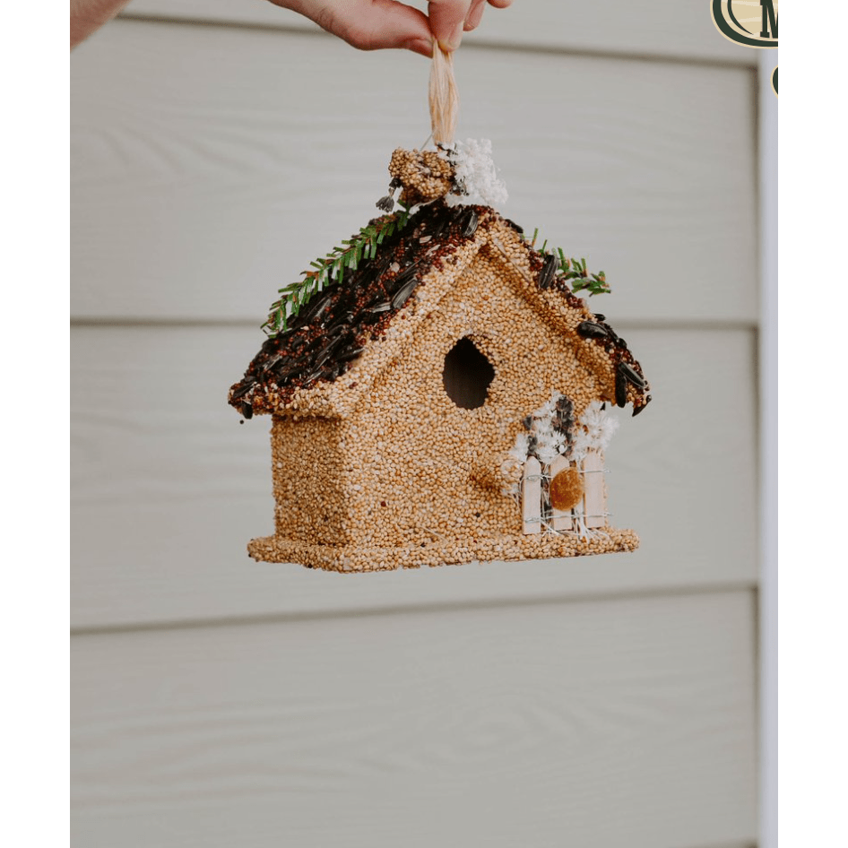 Holiday Birdie Cottage Treat - White Farmhouse Flowers