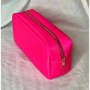 Hot Pink Large Nylon Cosmetic Bag