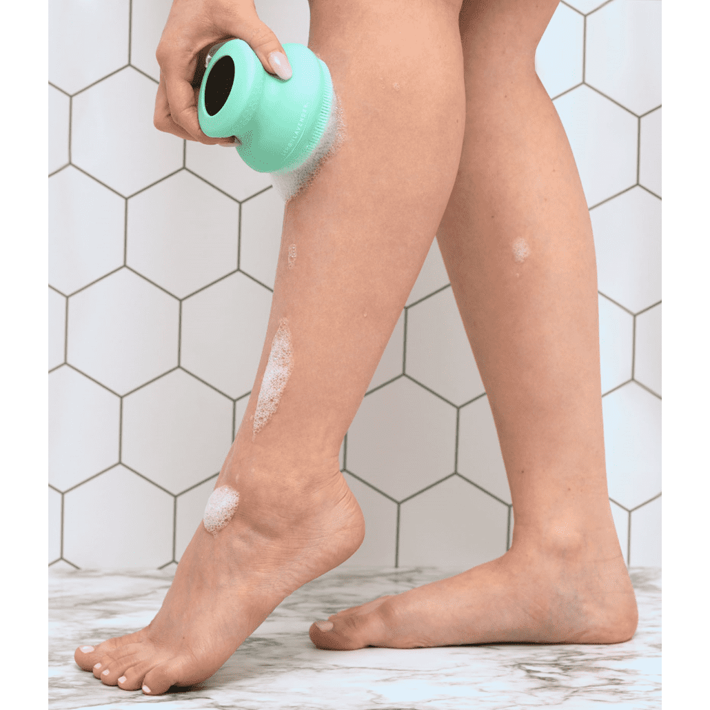 In - Shower Silicone Brush - White Farmhouse Flowers