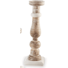 Large Marble Wood Candlestick