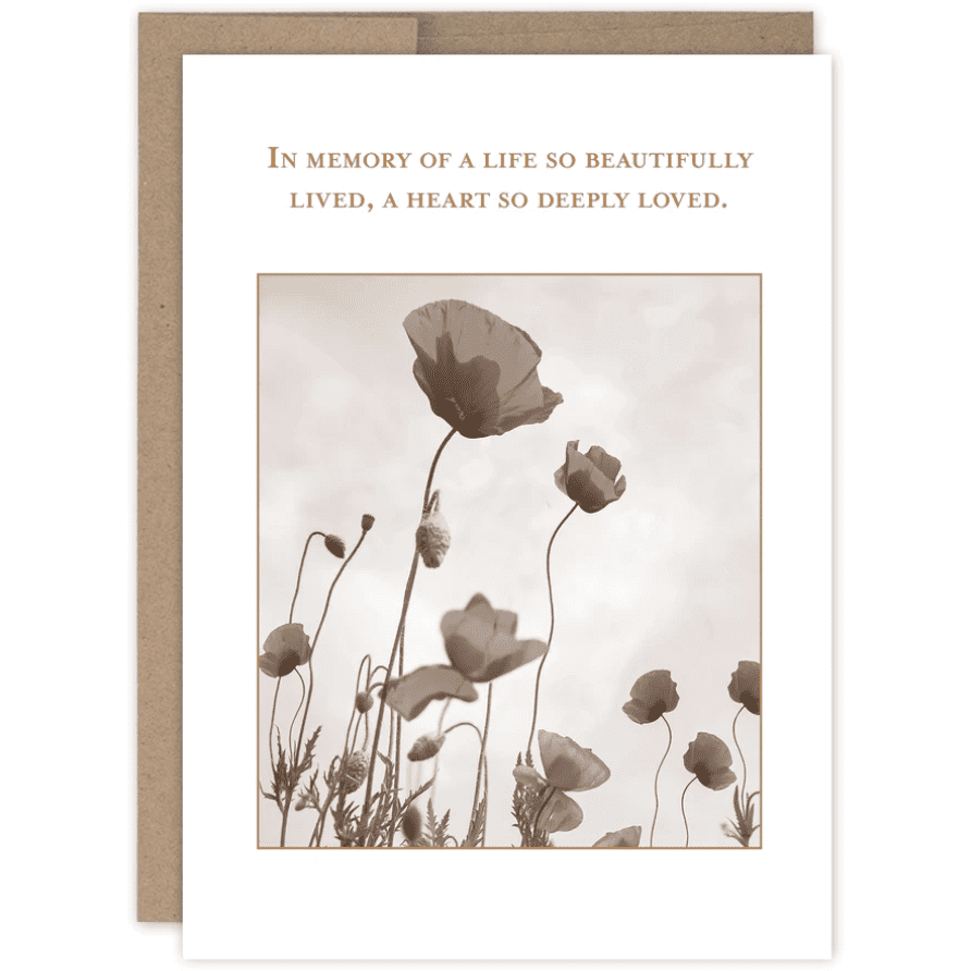 Life beautifully lived Sympathy Card SM750 - White Farmhouse Flowers
