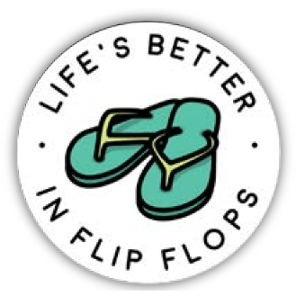 Life's Better In Flip Flops Sticker - White Farmhouse Flowers