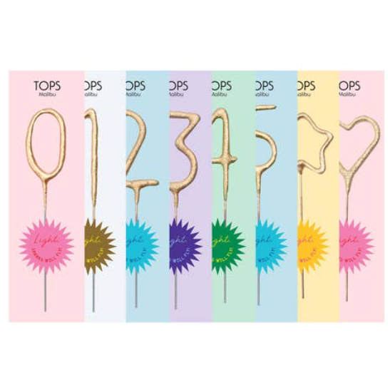 Mini gold number sparklers