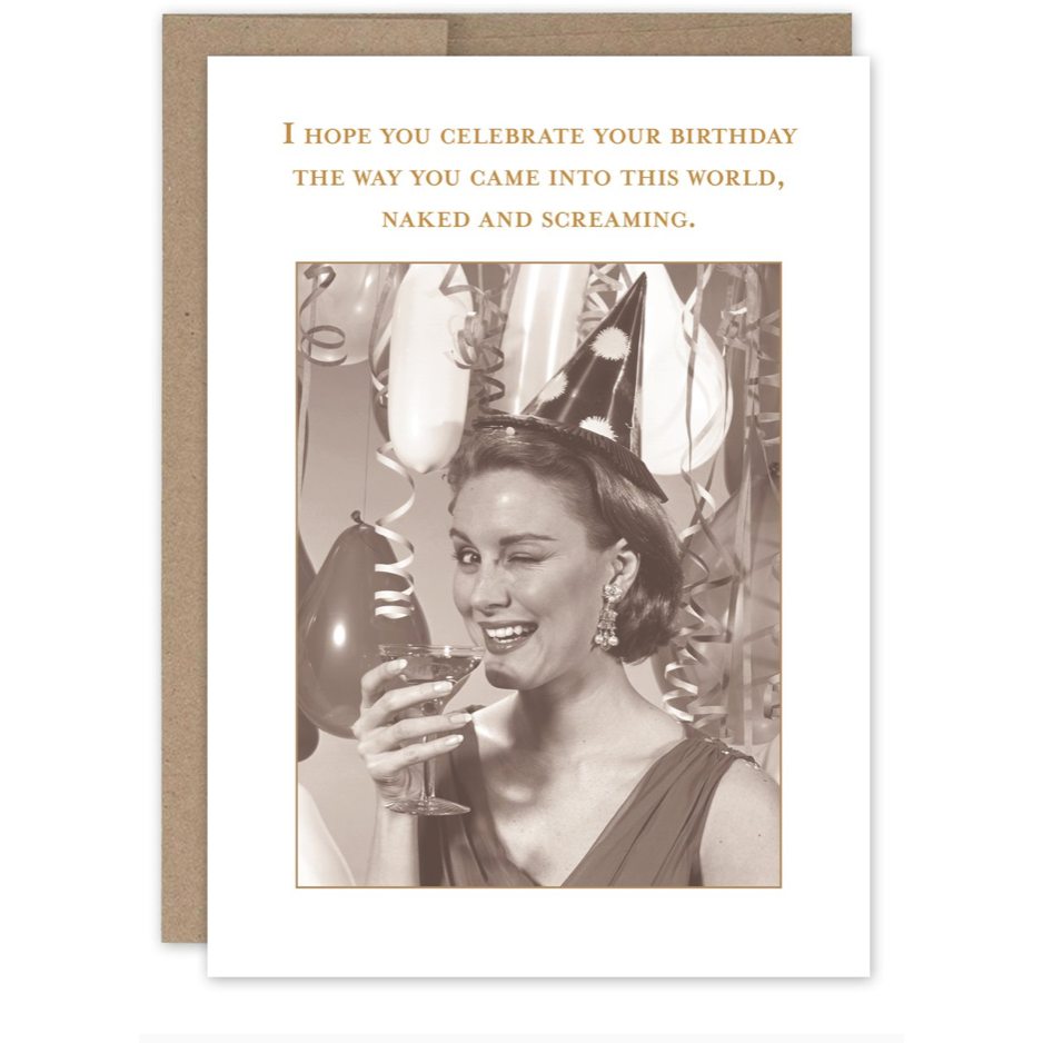Naked and Screaming Birthday Card SM709.