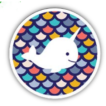 Rainbow Scale Narwhal Sticker.