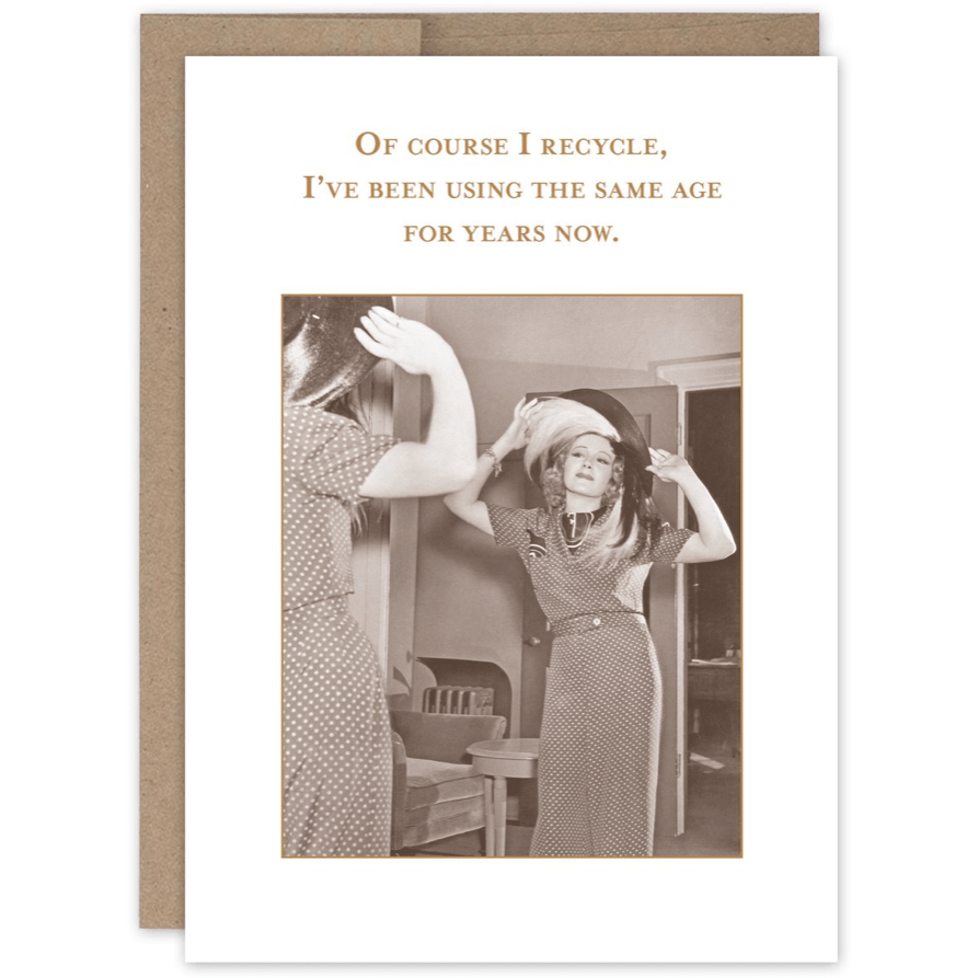 Of course I recycle Birthday Card SM699 - White Farmhouse Flowers
