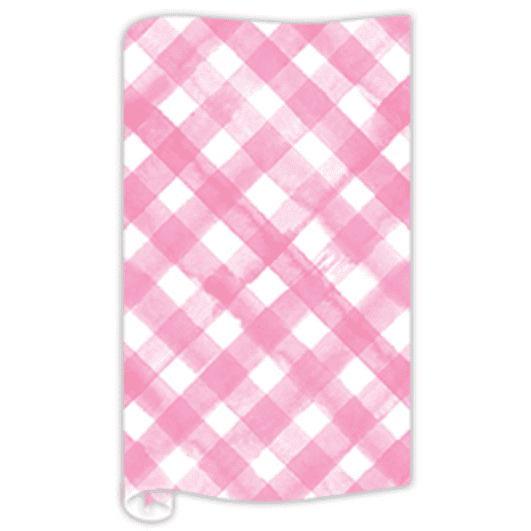 Watercolor Buffalo Check Wrapping Paper-Pink.