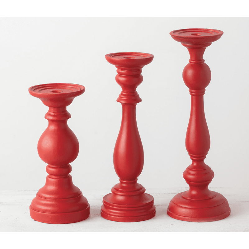 Red Pillar Candleholder.