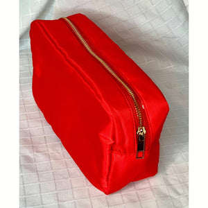 Red Large Nylon Cosmetic Bag