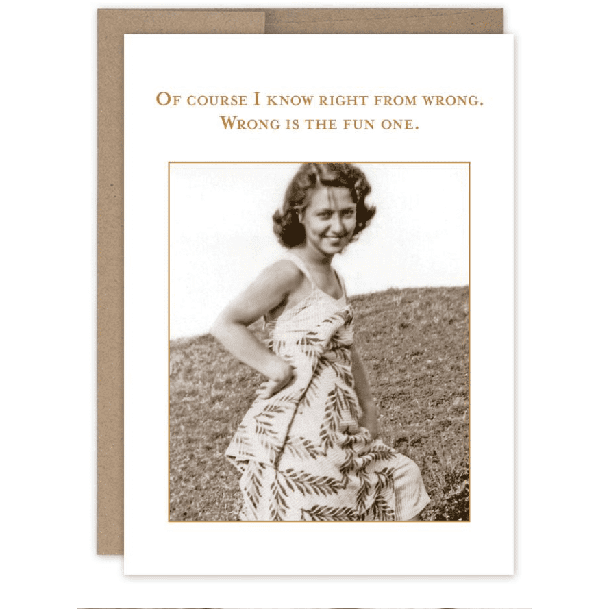 Right From Wrong Birthday Card SM622 - White Farmhouse Flowers
