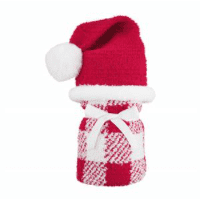 Santa Blanket and Hat Set - White Farmhouse Flowers