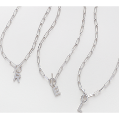 Toggle Initial Necklace in Silver.
