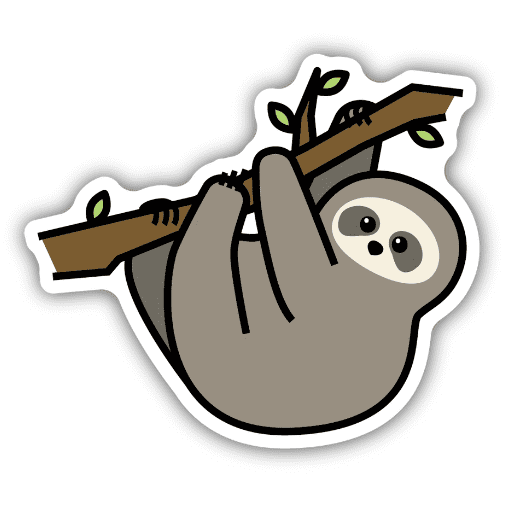 Sloth Sticker - White Farmhouse Flowers