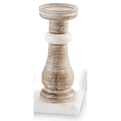 Small Marble Wood Candlestick