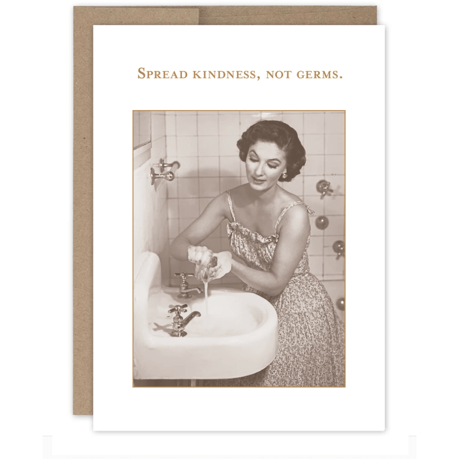 Spread Kindness, Not Germs Greeting Card SM702 - White Farmhouse Flowers