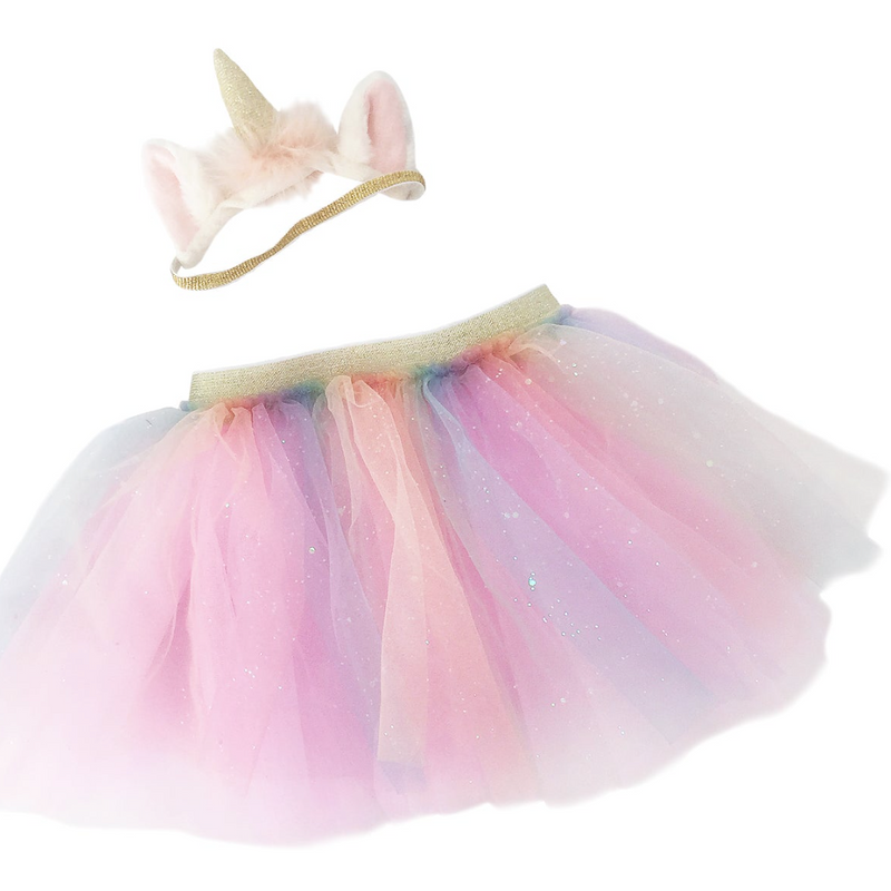 Rainbow Tutu & Unicorn Headband.