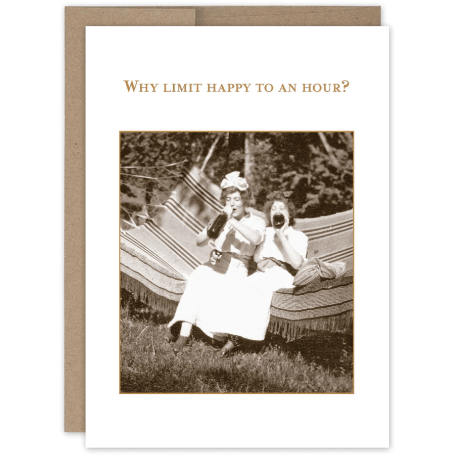 Why limit happy to an hour Birthday Card SM292 - White Farmhouse Flowers
